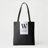 Timeless Black Wedding Monogram | Minimalist Desig Tasche (Vorderseite)