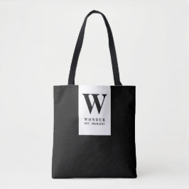 Timeless Black Wedding Monogram | Minimalist Desig Tasche
