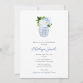 Timeless Blue and White Ginger Jar Brautparty Einladung (Vorderseite)