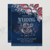 Timeless Blue Burgundy Floral Lace Wedding (Vorne/Hinten)