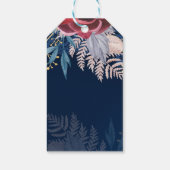 Timeless Blue Burgundy Floral Lace Wedding Geschenkanhänger (Rückseite)