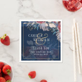 Timeless Blue Burgundy Floral Lace Wedding Serviette (Beispiel)