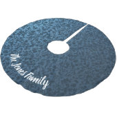 Timeless Blue Floral Viktorianisch Design Weihnach Polyester Weihnachtsbaumdecke (Schrägansicht)