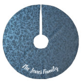 Timeless Blue Floral Viktorianisch Design Weihnach Polyester Weihnachtsbaumdecke (Vorderseite)