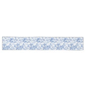Timeless Blue French Toile Roses Floral Table Runn Großer Tischläufer (Horizontal)