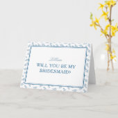 Timeless Blue Garden Elegante Bridesmaid Vorschlag Karte (Gelbe Blume)