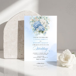 Timeless Blue Hydrangea Garden Wedding Invitation Einladung