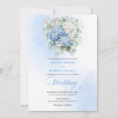 Timeless Blue Hydrangea Garden Wedding Invitation Einladung (Vorderseite)