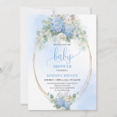 Timeless Blue Hydrangeas Baby Shower Invitation Einladung (Vorderseite)