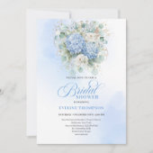 Timeless Blue Hydrangeas Bridal Shower Invitation Einladung (Vorderseite)