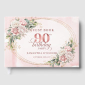 Timeless Blush Pink Gold Greenery 90th Guest Book Gästebuch (Vorderseite)