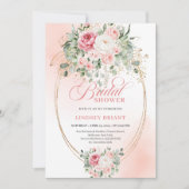 Timeless Blush Pink Roses Bridal Shower Invitation Einladung (Vorderseite)