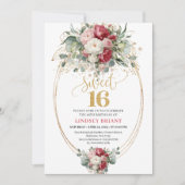 Timeless Blush White Greenery Sweet 16 Birthday  Einladung (Vorderseite)