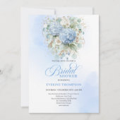 Timeless Bohemian Blue Hydrangeas Shower Invitatio Einladung (Vorderseite)