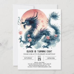 Timeless Bold Dragon Birthday Celebration Einladung