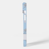 Timeless Botanical Bloom Soft Blue Monogram  Case-Mate iPhone Hülle (Rückseite / Links)