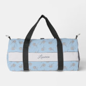 Timeless Botanical Bloom Soft Blue Monogram  Duffle Bag (Vorderseite)