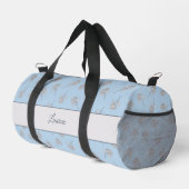 Timeless Botanical Bloom Soft Blue Monogram  Duffle Bag (Rechte Ecke)