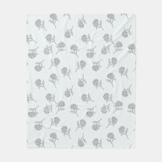 Timeless Botanical Bloom Soft Grey Fleecedecke (Vorderseite)