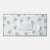 Timeless Botanical Bloom Soft Grey Schreibtischunterlage (Tastatur & Maus)