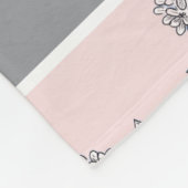 Timeless Botanical Bloom Soft Pink Monogram  Fleec Fleecedecke (Ecke)