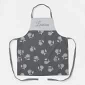 Timeless Botanical Bloom Warm Plum Monogram Schürze (Vorderseite)