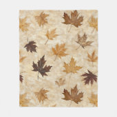 Timeless Botanical Harmony – Leaf in Warm Neutrals Fleecedecke (Vorderseite)