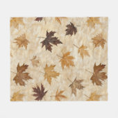 Timeless Botanical Harmony – Leaf in Warm Neutrals Fleecedecke (Vorderseite (Horizontal))