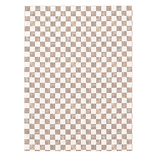 Timeless Brown and Beige Checkered Pattern Tischdecke (Vorderseite)