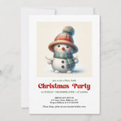 Timeless cartoon snowman invite festive printable einladung (Vorderseite)