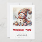 Timeless cartoon snowman kids invitation digital einladung (Vorderseite)
