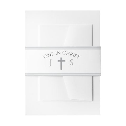 Timeless Catholic Monogrammed Einladungsbanderole (Vorderseite Beispiel)