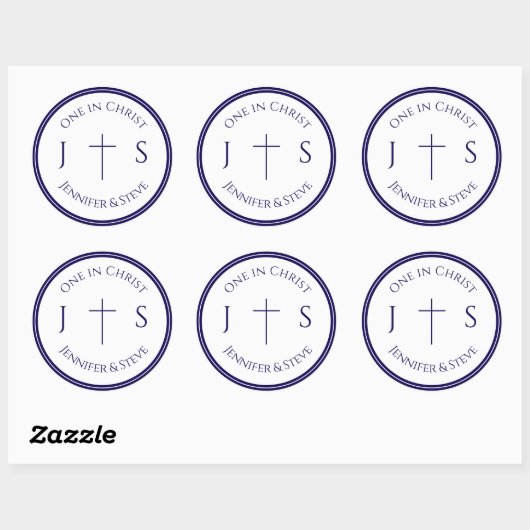 Timeless Catholic Monogrammed Runder Aufkleber (Blatt)