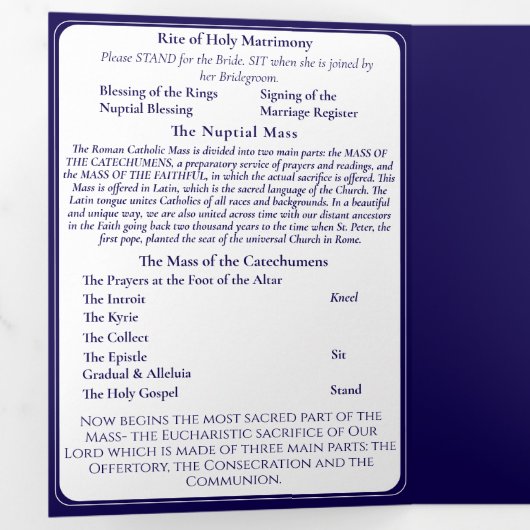 Timeless Catholic Monogrammed Trifold Program Dreifach-gefaltete Programmkarte (Innen Erste Seite)