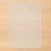 Timeless Catholic Monogrammed Wedding Invitation Acryleinladungen (Vorderseite)