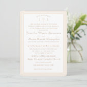 Timeless Catholic Monogrammed Wedding Invitation Einladung (Stehend Vorderseite)