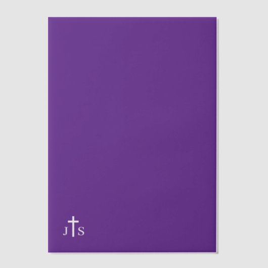 Timeless Catholic Monogrammed Wedding  Pergament Einladungen (Vorderseite)