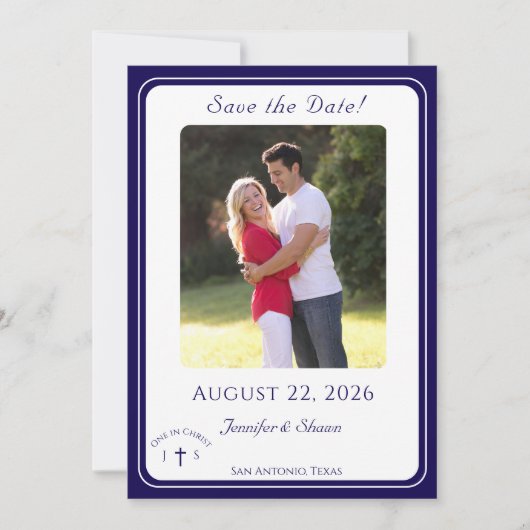 Timeless Catholic Monogrammed Wedding  Save The Date (Vorderseite)