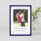 Timeless Catholic Monogrammed Wedding  Save The Date (Stehend Vorderseite)