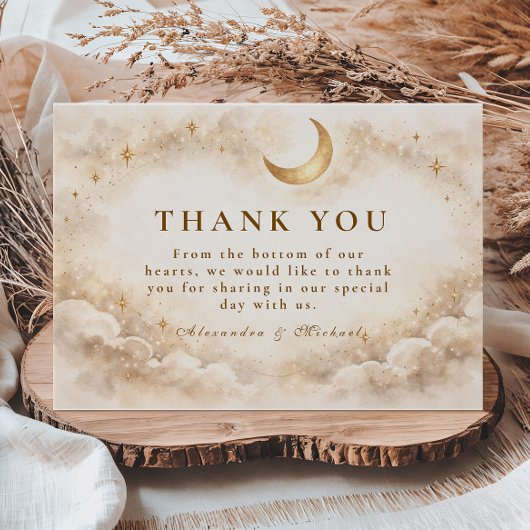 Timeless Celestial Romance Wedding Dankeskarte