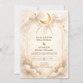 Timeless Celestial Romance Wedding Einladung (Vorderseite)