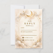 Timeless Celestial Romance Wedding RSVP Karte (Vorderseite)