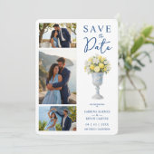 Timeless Chalice Vase Mediterranean Lemons Flowers Save The Date (Stehend Vorderseite)