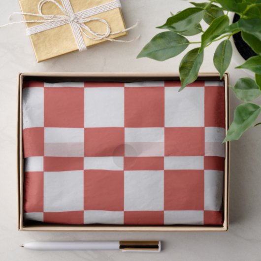 Timeless Charm Red & White Checkered Cheerful  Seidenpapier (Geschenk)