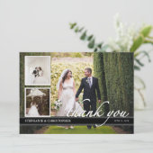 Timeless Chic-Hochzeit danken Ihnen die drei Dankeskarte (Stehend Vorderseite)