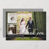 Timeless Chic-Hochzeit danken Ihnen die drei Dankeskarte (Vorne/Hinten)