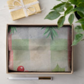 Timeless Christmas bells rice paper holly wreath  Seidenpapier (Geschenk)