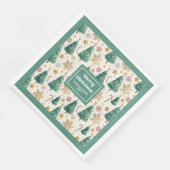 Timeless Christmas Trees Earthy Holiday Napkins Serviette (Ecke)