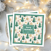 Timeless Christmas Trees Earthy Holiday Napkins Serviette