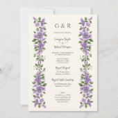 Timeless Classic Lilac Flowers Branches Wedding Einladung (Vorderseite)